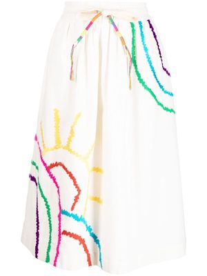 Mira Mikati Sunrise embroidered skirt - White