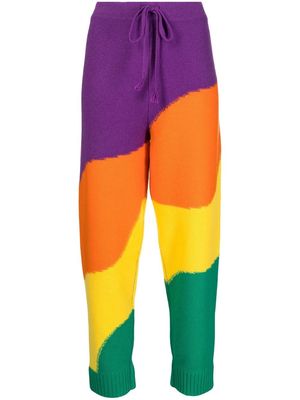 Mira Mikati Wavey stripe-print intarsia trousers - Multicolour