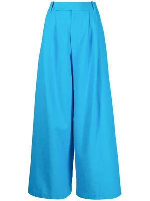 Mira Mikati wide-leg cotton trousers - Blue