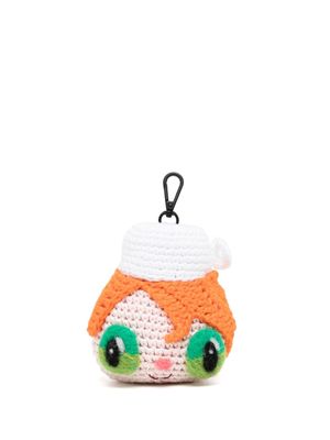 Mira Mikati x Javier Calleja doll-head crochet-knit keyring - Orange