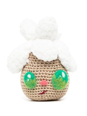Mira Mikati x Javier Calleja doll-head crochet-knit keyring - White