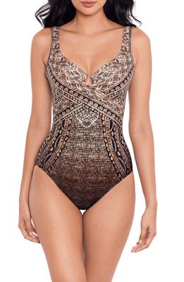 Miraclesuit Cappadocia Escape Crisscross Underwire One-Piece Swimsuit in Black/Multi