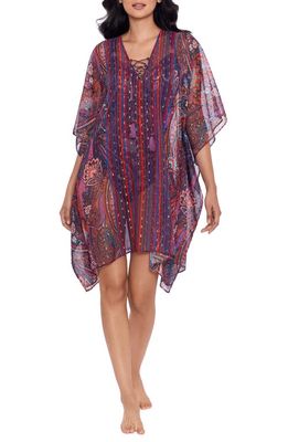 Miraclesuit® Dynasty Metallic Paisley Cover-Up Caftan in Blue Multi 