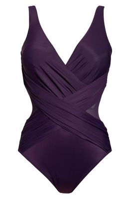 Miraclesuit® Illusionist Crossover One-Piece Swimsuit in Sangria Purple