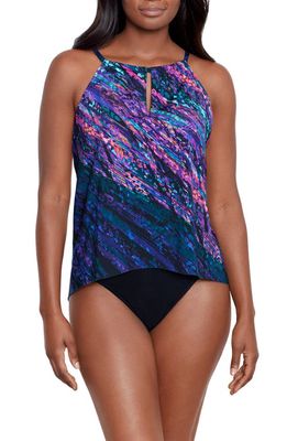 Miraclesuit® Mood Ring Peephole Tankini Swim Top in Purple Multi