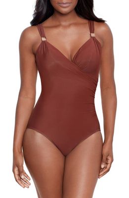 Miraclesuit® Razzle Dazzle Siren One-Piece Swimsuit in Tamarind Brown 