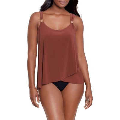 Miraclesuit® Razzle Dazzle Underwire Tankini Top in Tamarind Brown 