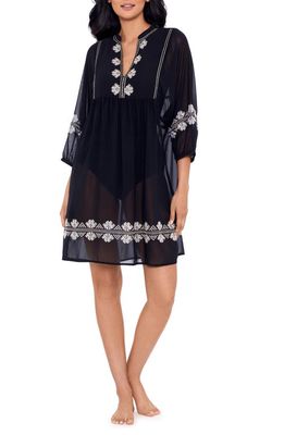 Miraclesuit Shore Leave Beach Cover-Up Dress in Black/White