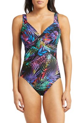 Miraclesuit Tropicat Revele One-Piece Swimsuit in Black/Multi