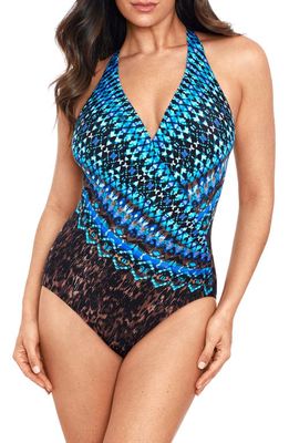 Miraclesuit Untamed Wrapsbody One-Piece Swimsuit in Brown Multi