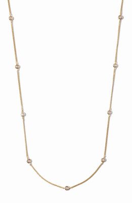 MIRANDA FRYE Amy Cubic Zirconia Station Chain Necklace in Gold