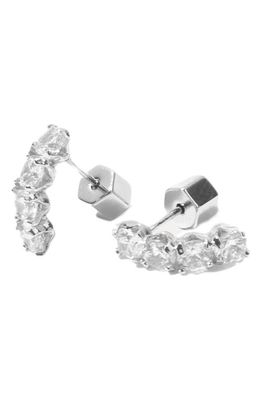 MIRANDA FRYE Ansley Cubic Zirconia Ear Crawlers in Silver