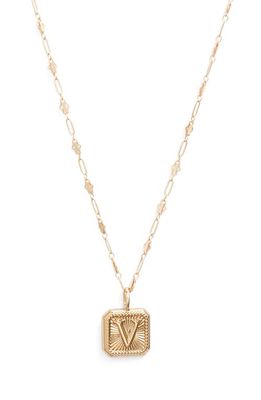 MIRANDA FRYE Harlow Initial Pendant Necklace in Gold - V