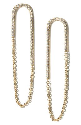 MIRANDA FRYE Jolene Crystal Chain Drop Earrings in Gold