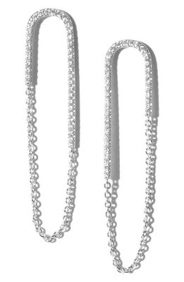 MIRANDA FRYE Jolene Crystal Chain Drop Earrings in Silver
