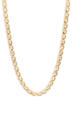 MIRANDA FRYE Jules Cubic Zirconia Curb Chain Necklace in Gold 