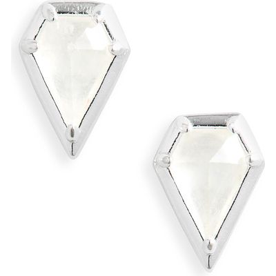 MIRANDA FRYE Moonstone Stud Earrings in Silver 