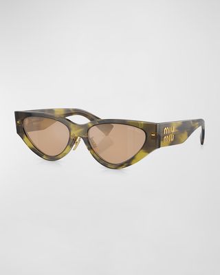 Mirrored Acetate Cat-Eye Sunglasses