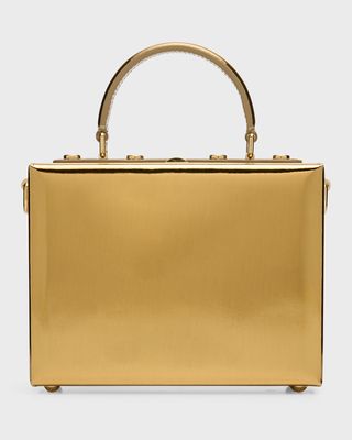 Mirrored Box Leather Top-Handle Bag