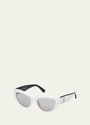 Mirrored Logo Acetate Cat-Eye Sunglasses