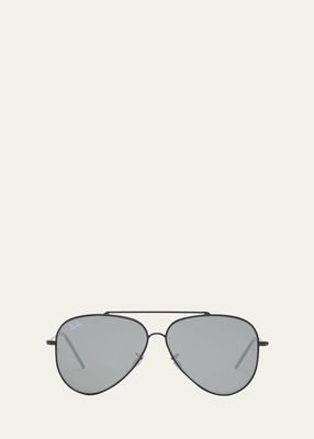 Mirrored Metal & Plastic Aviator Sunglasses