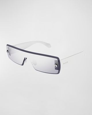 Mirrored Metal Shield Sunglasses