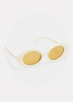 Mirrored Oval Acetate Sunglasses