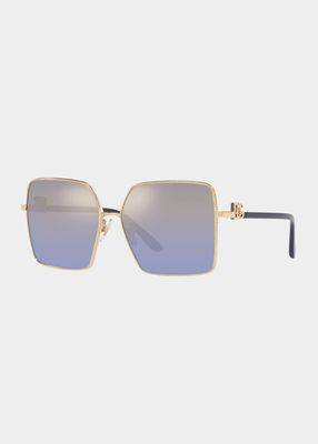 Mirrored Square Metal Sunglasses