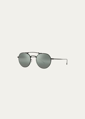 Mirrored Titanium Aviator Sunglasses