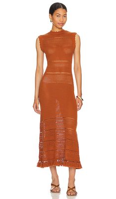 MISA Los Angeles Amanda Dress in Rust