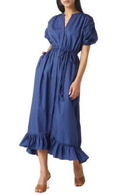 MISA Los Angeles Amarine A-Line Dress in Indigo Blue Ctn Pop