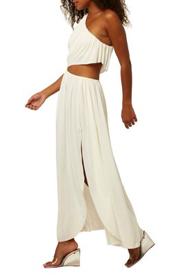 MISA Los Angeles Calliope One-Shoulder Cutout Dress in Off White Venezia