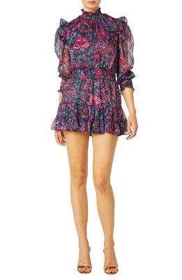 MISA Los Angeles Gianna Floral Print Tiered Ruffle Minidress in Flora Electric