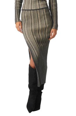 MISA Los Angeles Gloria Knit Skirt in Black/Skinny Latte