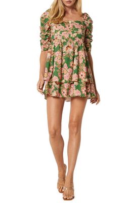 MISA Los Angeles Kate Floral Print Minidress in Kelly Blossoms