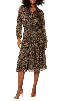 MISA Los Angeles Laysi Floral Long Sleeve Midi Shirtdress in Spring Bouquet
