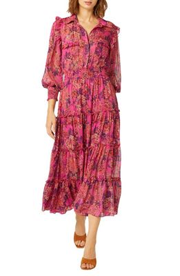 MISA Los Angeles Marjan Floral Print Dress in Fuschia Batik