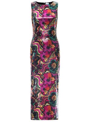 Misa Los Angeles Nakia floral-print sequinned dress - Pink