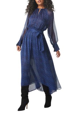 MISA Los Angeles Paloma Long Sleeve Dress in Midnight Shibori