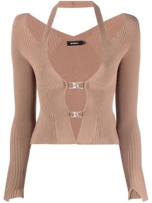 MISBHV clasp-fastening knitted top - Neutrals
