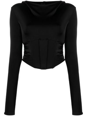 MISBHV corset-style hooded top - Black