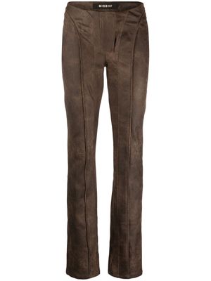 MISBHV cracked-effect faux-leather trousers - Brown