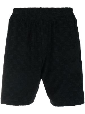 MISBHV debossed-logo velvet shorts - Black