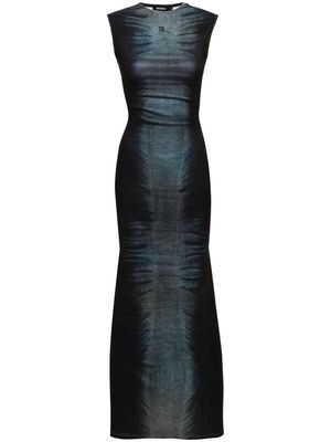 MISBHV denim-print sleeveless maxi dress - Blue