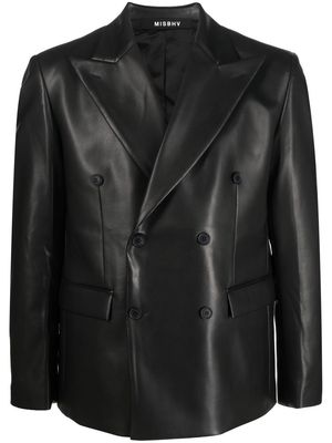 MISBHV double-breasted leather-effect jacket - Black