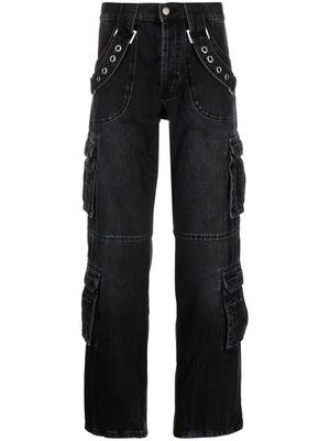 MISBHV eyelet-detail straight-leg jeans - Black