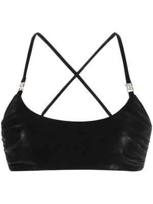 MISBHV faux-leather bra top - Black
