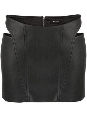 MISBHV faux-leather cut-out miniskirt - Black