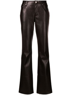 MISBHV faux-leather flared trousers - Brown