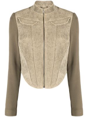 MISBHV fitted leather jacket - Neutrals